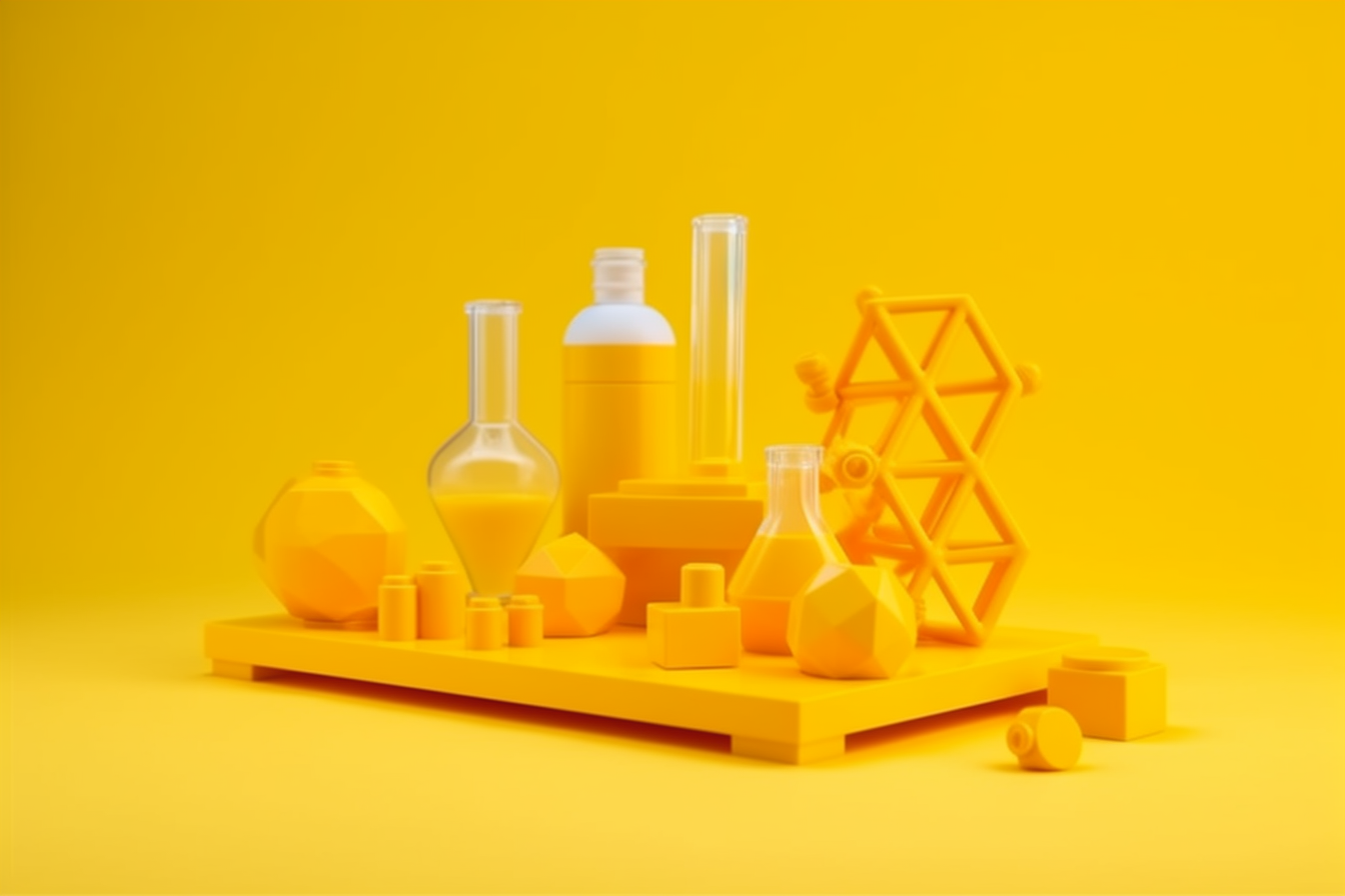 yellow toy chemistry set